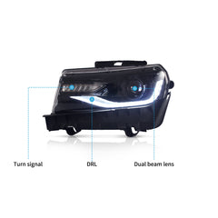 VLAND RGB style LED Headlights For Chevrolet Camaro 2014 2015