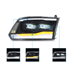 VLAND OEM Style LED Headlights For 2009-2018 RAM 1500 2500 3500