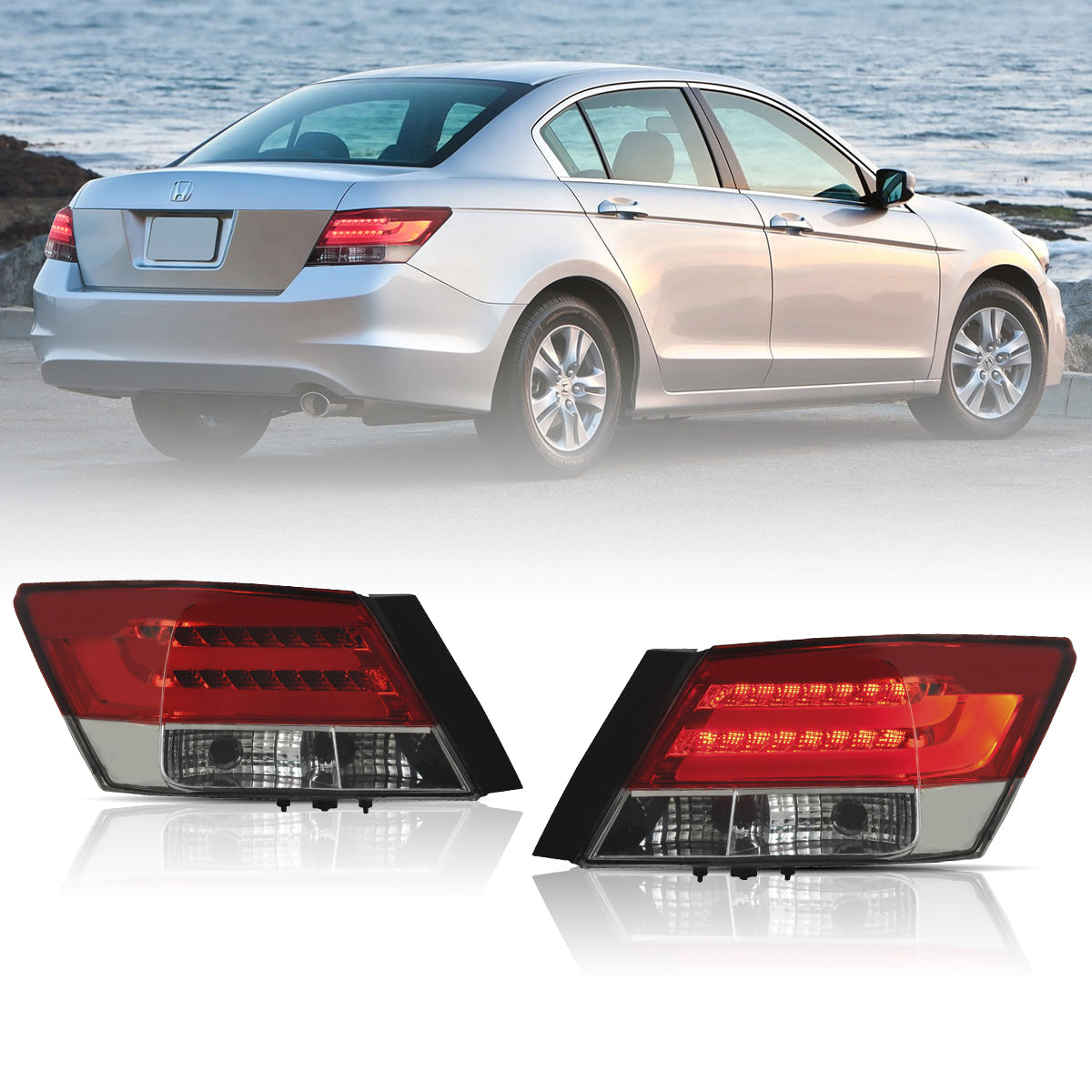 VLAND LED Tail Lights for Honda Accord 2008-2012 LED Rear Light [2PCS]