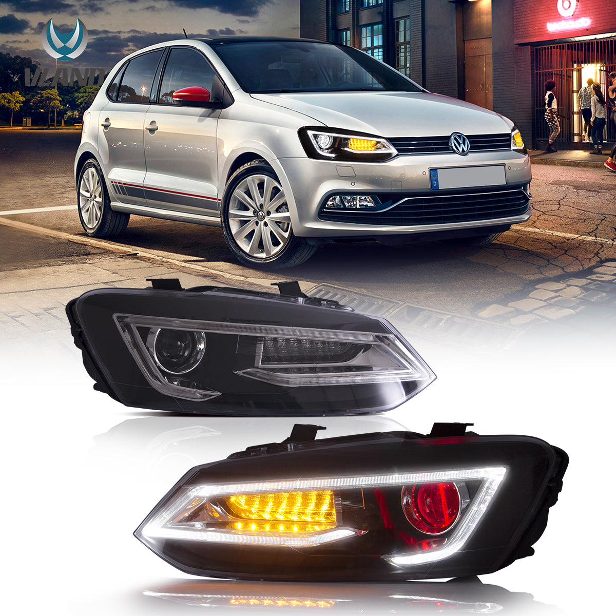 VLAND LED Headlights For 2009-2017 Volkswagen Polo MK5 Canada