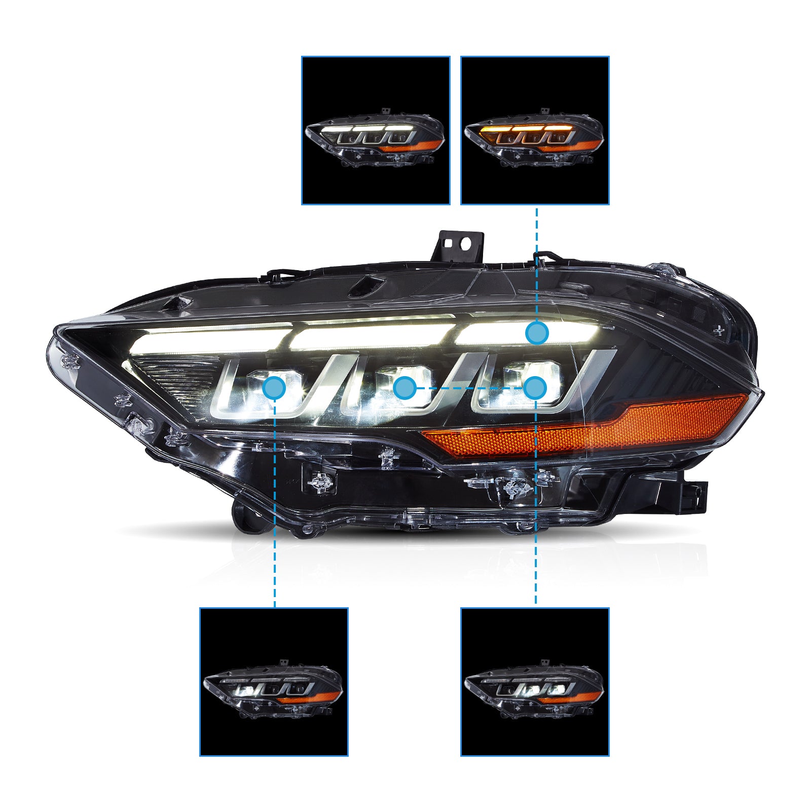 VLAND LED Headlights For Ford Mustang 2018-2023 Canada