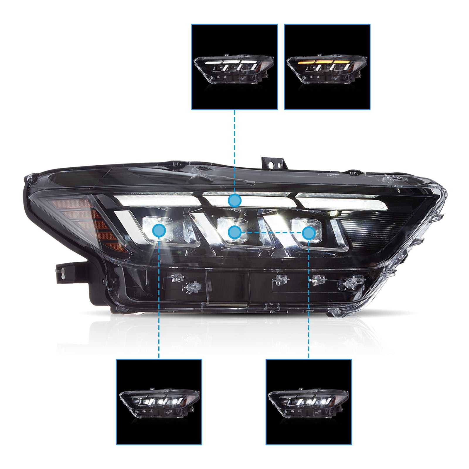 VLAND Headlights For 2015 2016 2017 Ford Mustang (S550) Canada