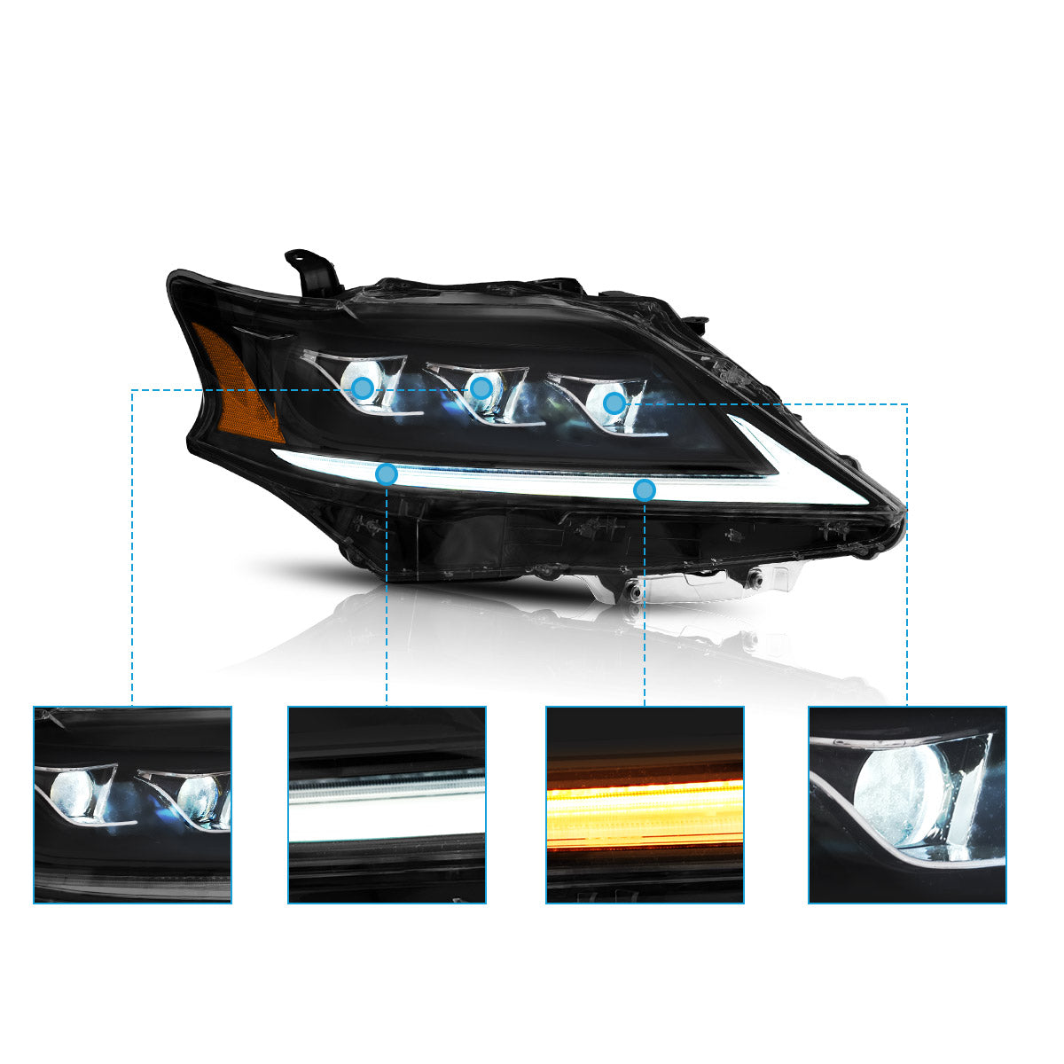 VLAND LED Headlights For 2013-2015 Lexus RX 270 350 450h Canada