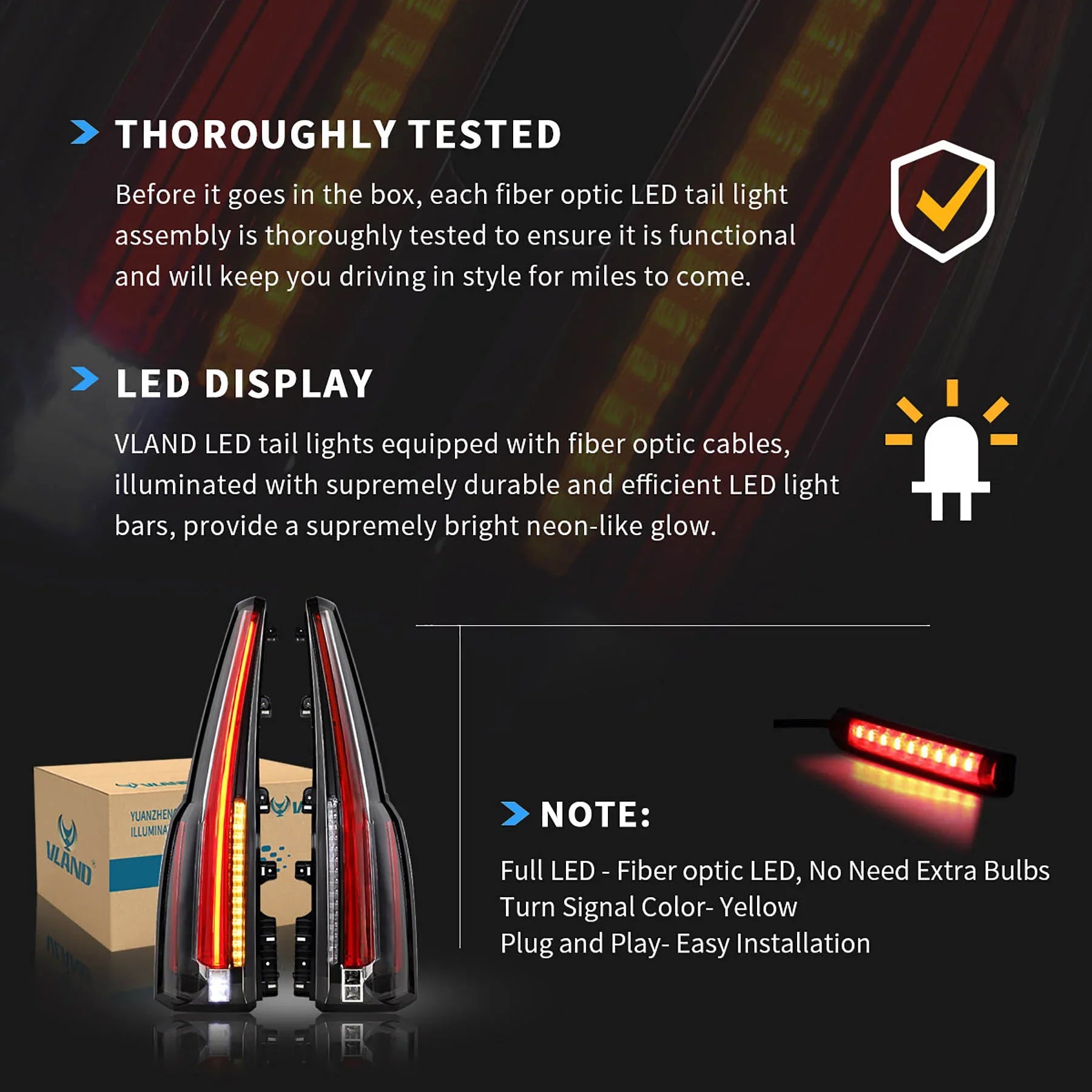 VLAND LED Tail Lights For 2015-2020 GMC Yukon | Denali SUV Canada