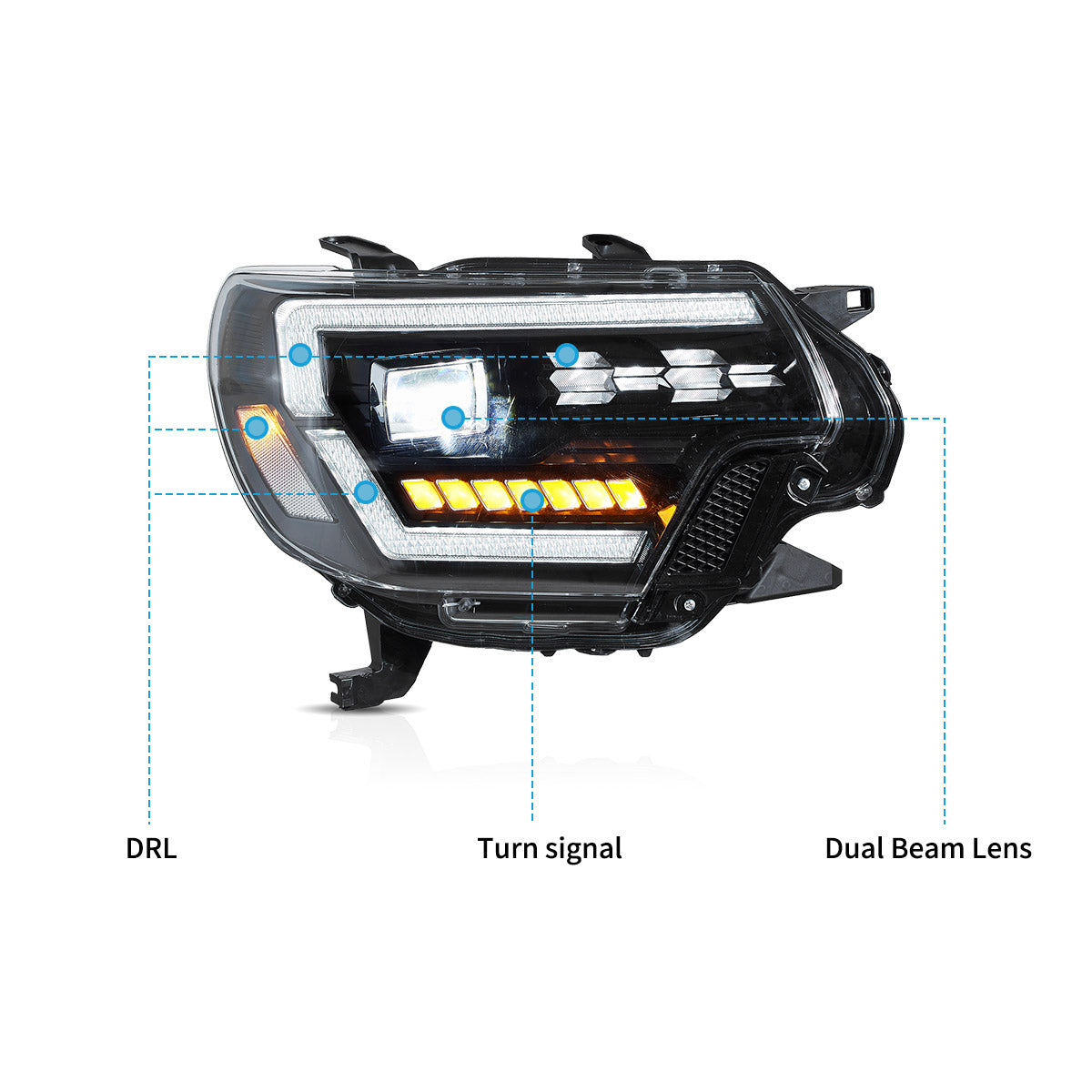 VLAND LED Headlights For 2012-2015 Toyota Tacoma with Start-up Animation Canada