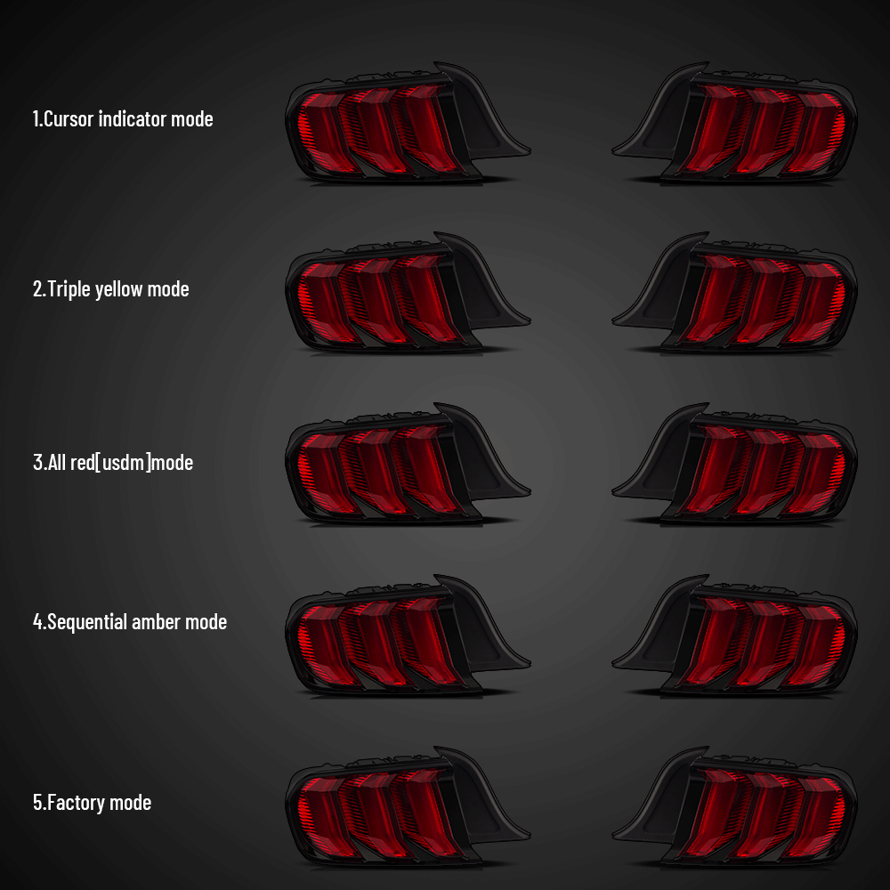 VLAND LED Tail Lights For Ford Mustang 2015-2023 S550 with 5 models Turn Signal Canada