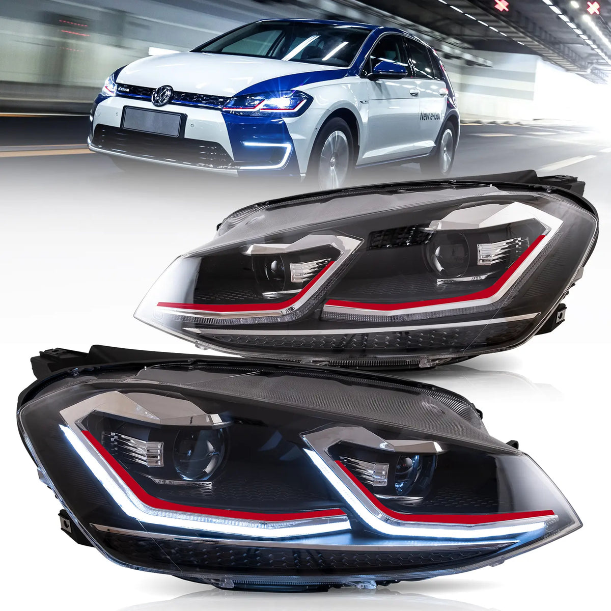 VLAND Headlights For 2018-2021 Golf MK7.5 Halogen Models Canada