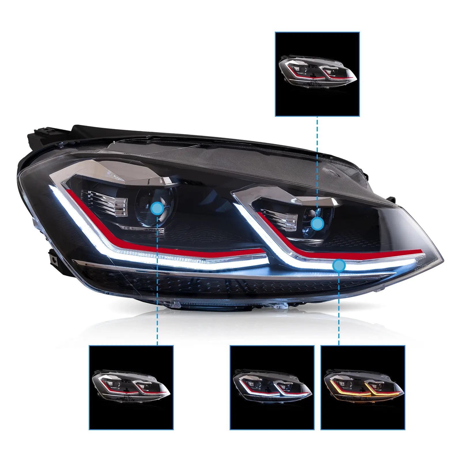 VLAND Headlights For 2018-2021 Golf MK7.5 Halogen Models Canada