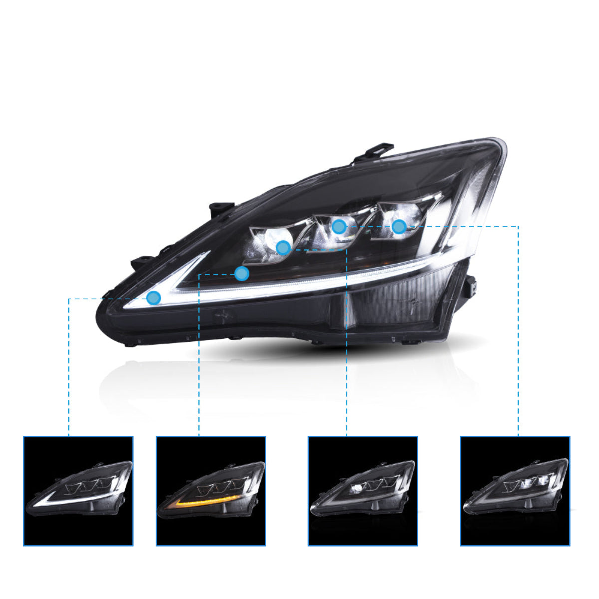 VLAND LED Headlights For 2006-2013 Lexus IS250 350 ISF Canada