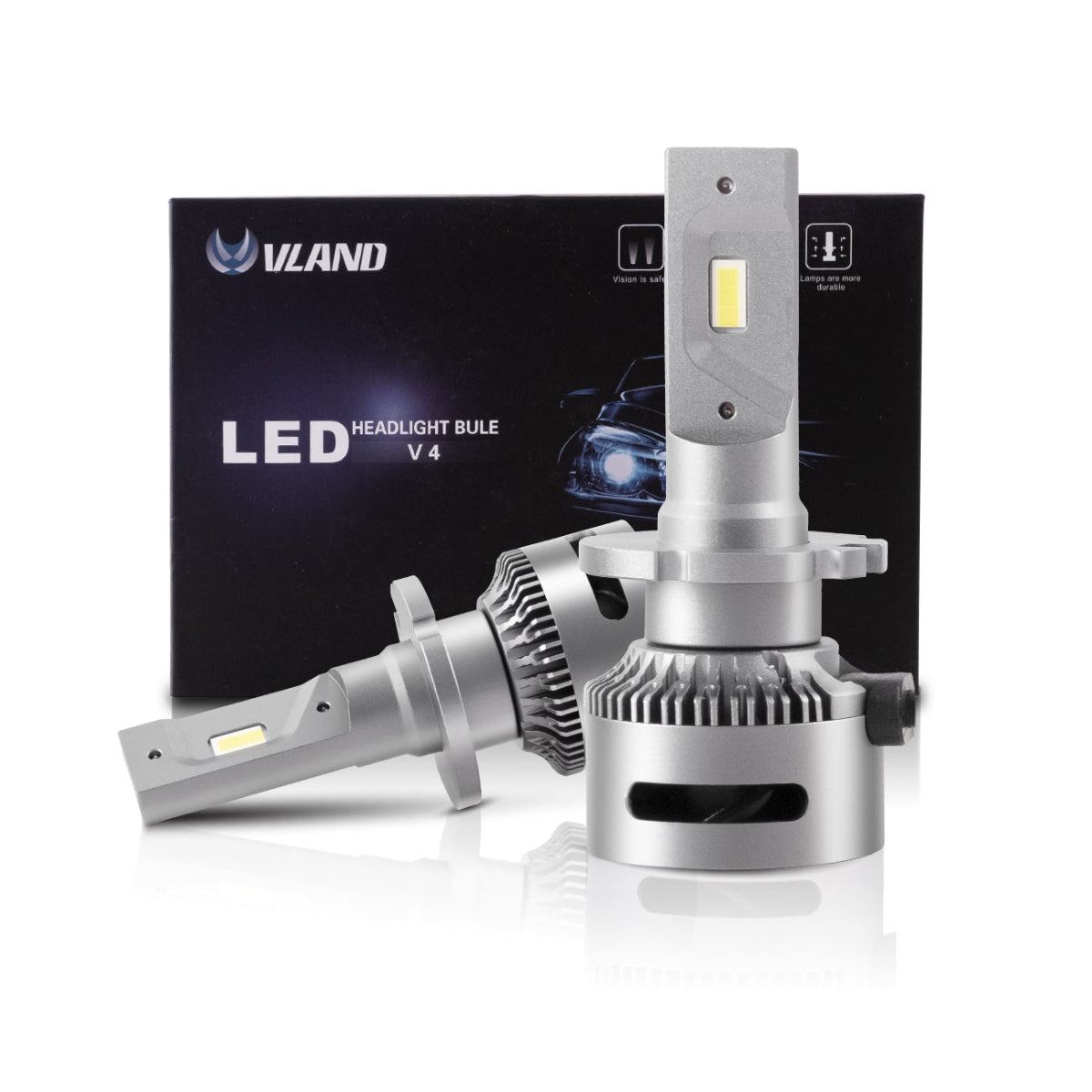 VLAND 2PCs D2S/H7/9005 LED Bulbs 35W 6000K Super Bright