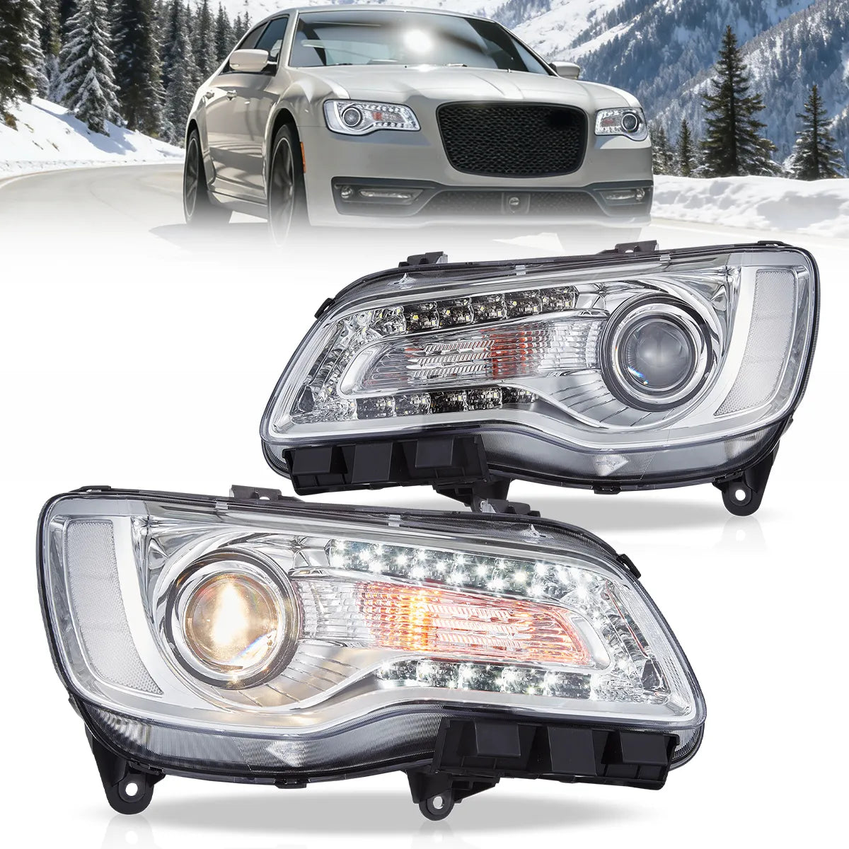 Clearance-2011–2023 Chrysler 300 Chrome Headlight Canada