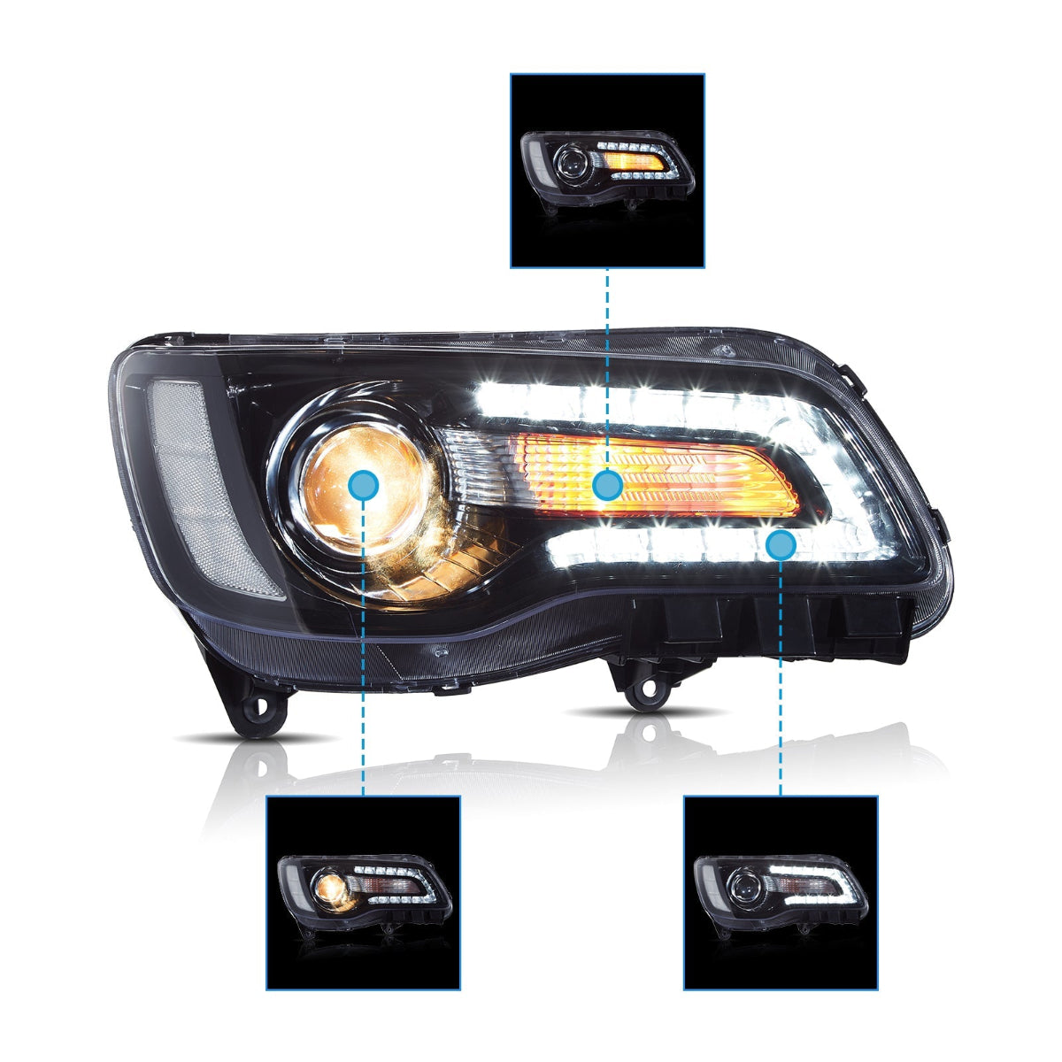 VLAND LED Projector Headlights For 2011–2023 Chrysler 300 Canada