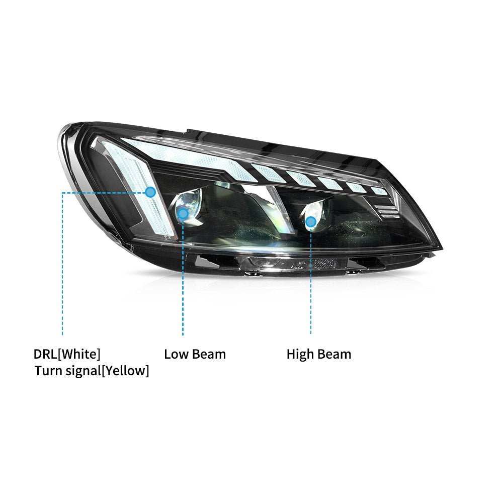 VLAND Black LED Headlights For 2011-2015 Volkswagen Passat Canada