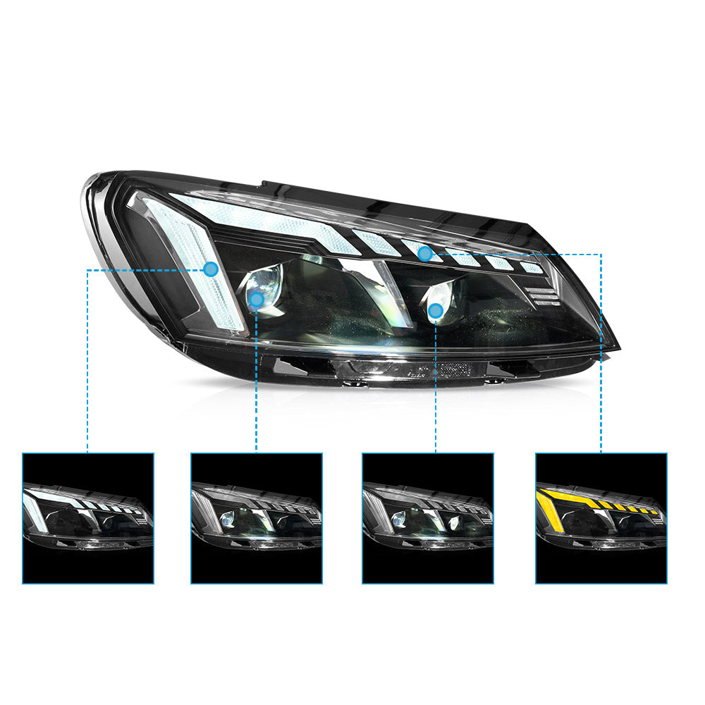 VLAND Black LED Headlights For 2011-2015 Volkswagen Passat Canada