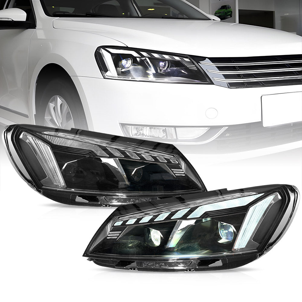 VLAND Black LED Headlights For 2011-2015 Volkswagen Passat Canada