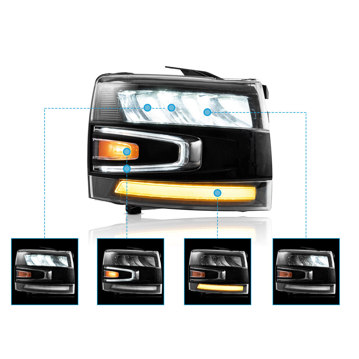 VLAND LED Headlights 2007-2013 Chevrolet Silverado 1500 2500HD 3500HD Canada