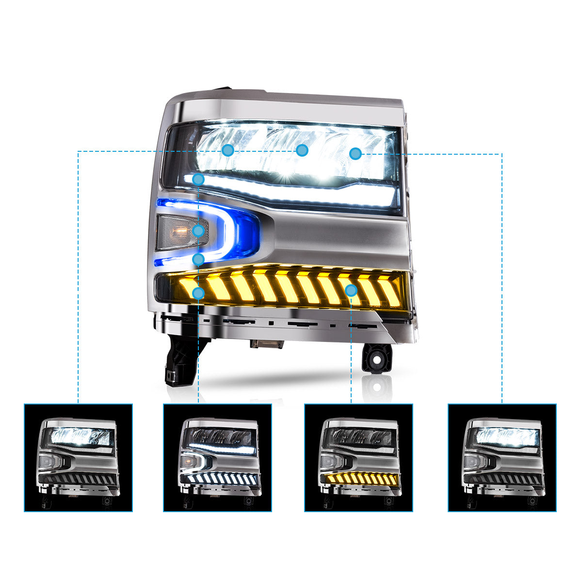 VLAND LED Headlights For Chevrolet Silverado 1500 2016-2018 Canada