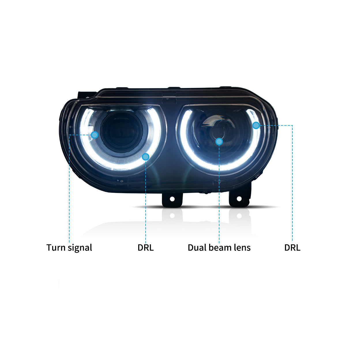 VLAND LED Headlights For Dodge Challenger 2008-2014 Canada