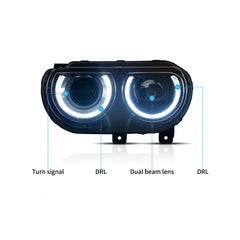 VLAND LED Headlights For Dodge Challenger 2008-2014 Canada
