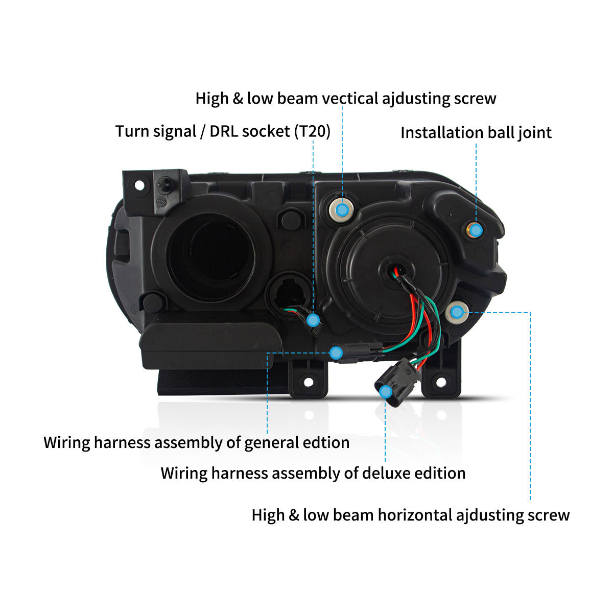 VLAND LED Headlights For Dodge Challenger 2008-2014 Canada