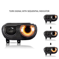 VLAND LED Headlights RGB Style for Dodge Challenger 2008-2014 Canada