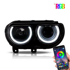 VLAND LED Headlights RGB Style for Dodge Challenger 2008-2014 Canada
