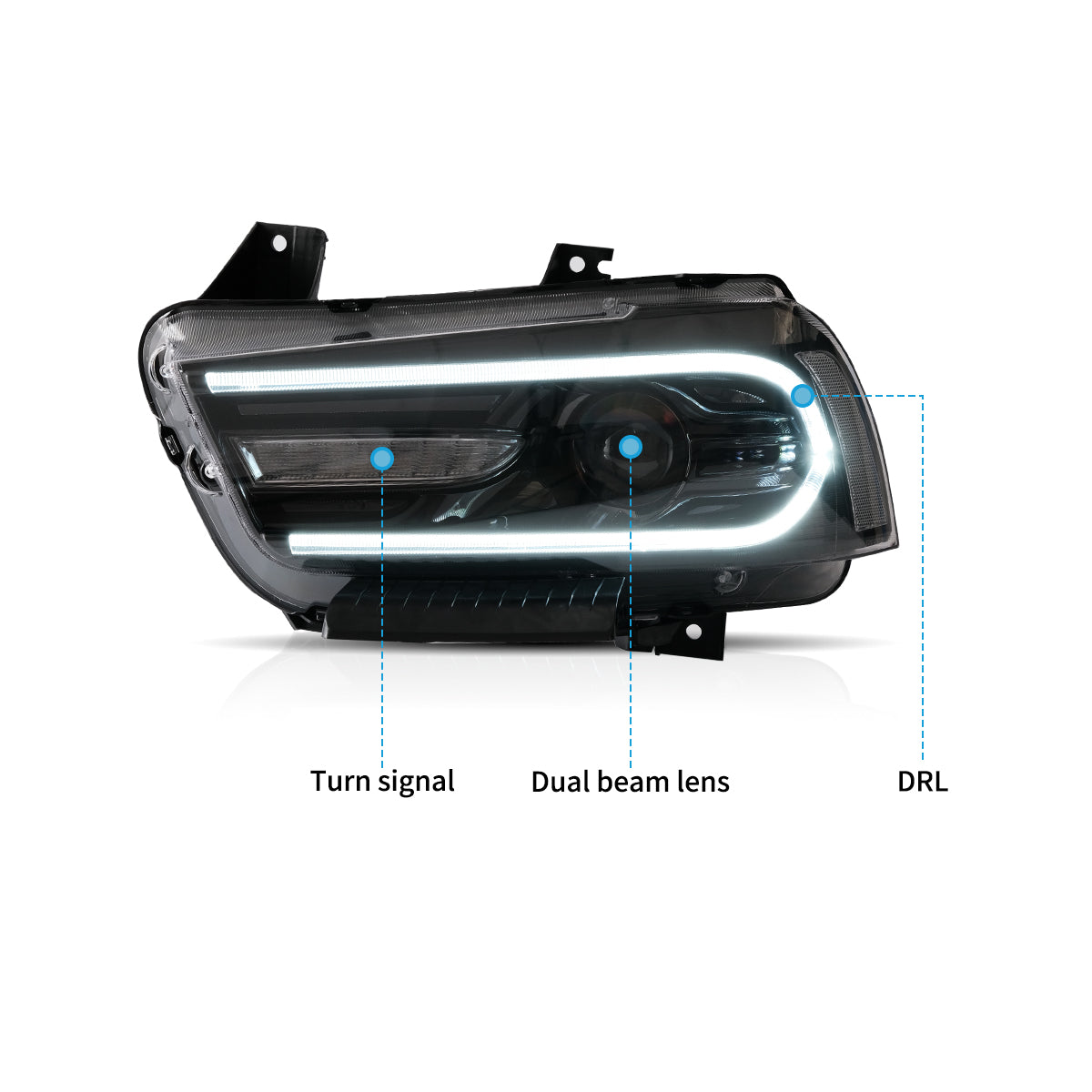 VLAND LED Headlights For Dodge Charger 2011-2014 Canada