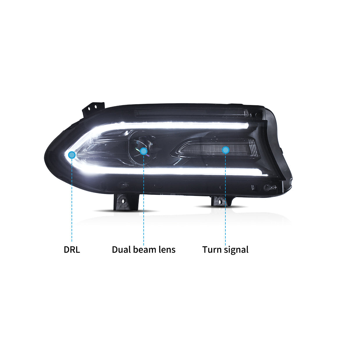 VLAND LED Headlights For 2015-2023 Dodge Charger Canada