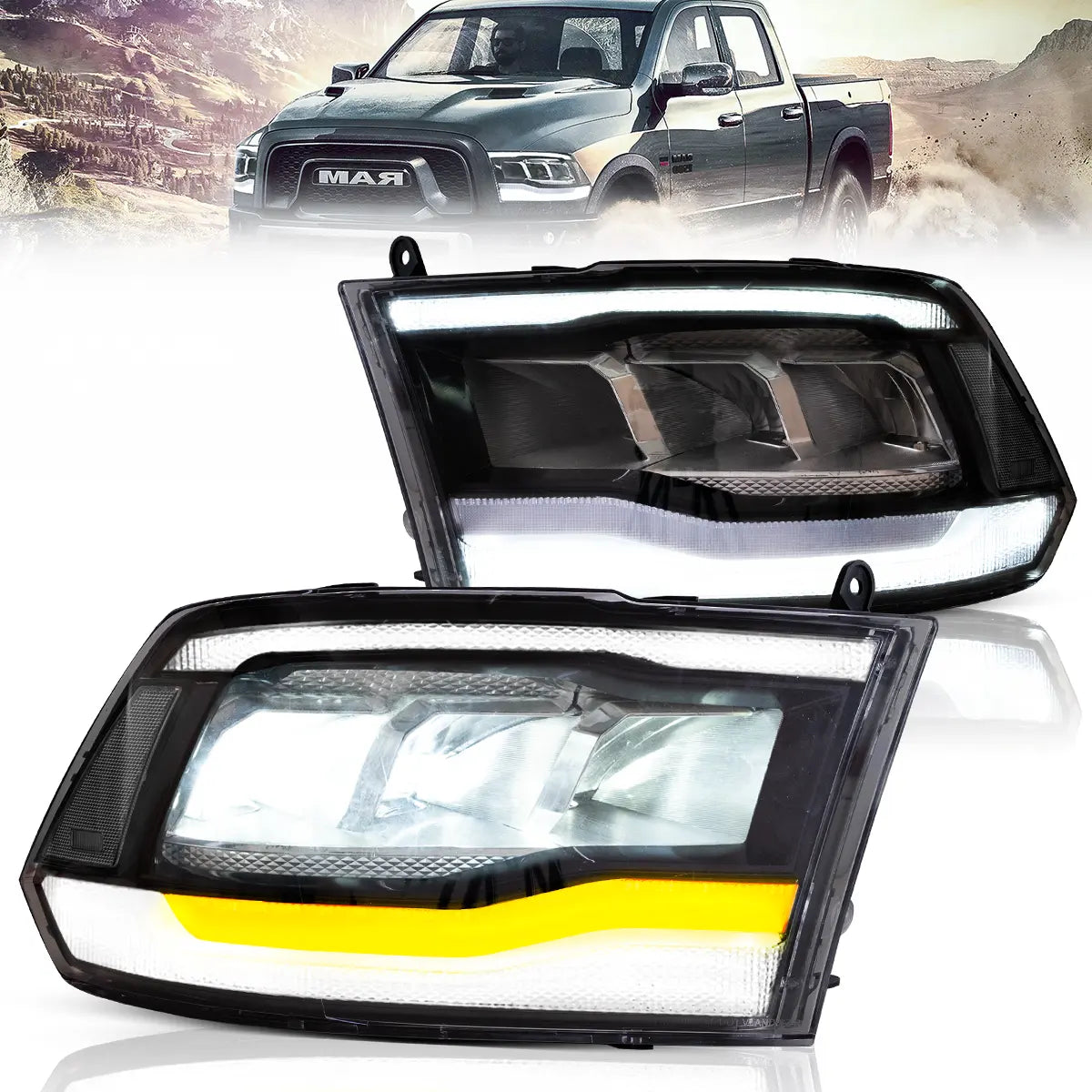VLAND LED Headlights For 2009-2018 Dodge RAM 1500 2500 3500 Canada