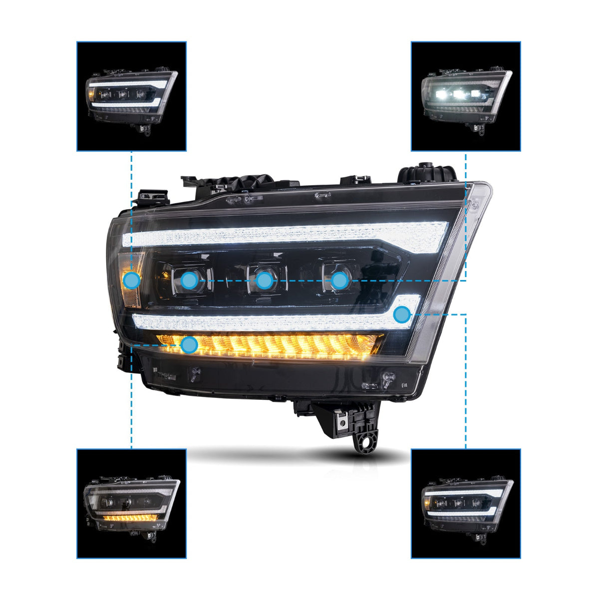 VLAND LED Headlights For Dodge RAM 1500 2019-2024 Canada