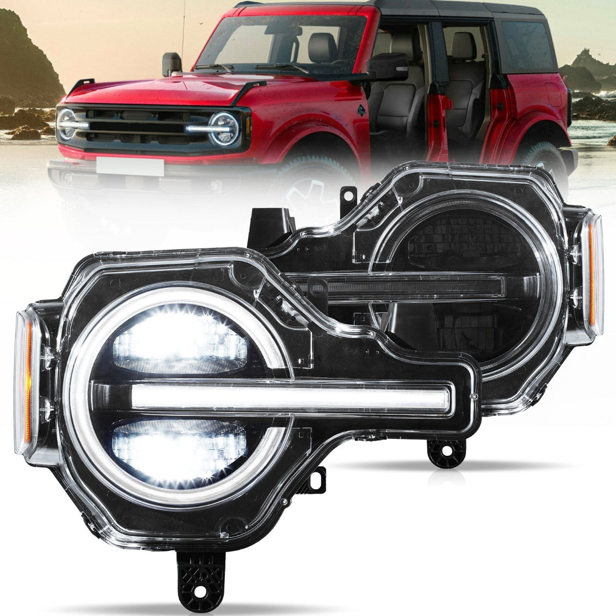 VLAND LED Headlights For 2021-2024 Ford Bronco Canada