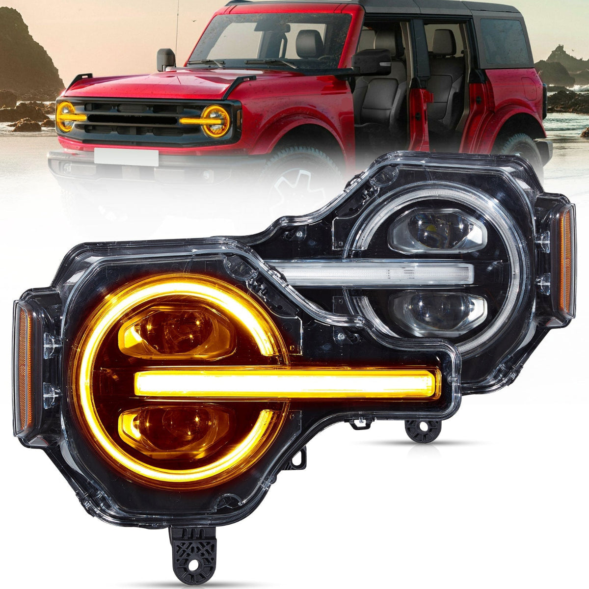 VLANDN RGB LED Projector Headlights For 2021-2024 Ford Bronco Canada