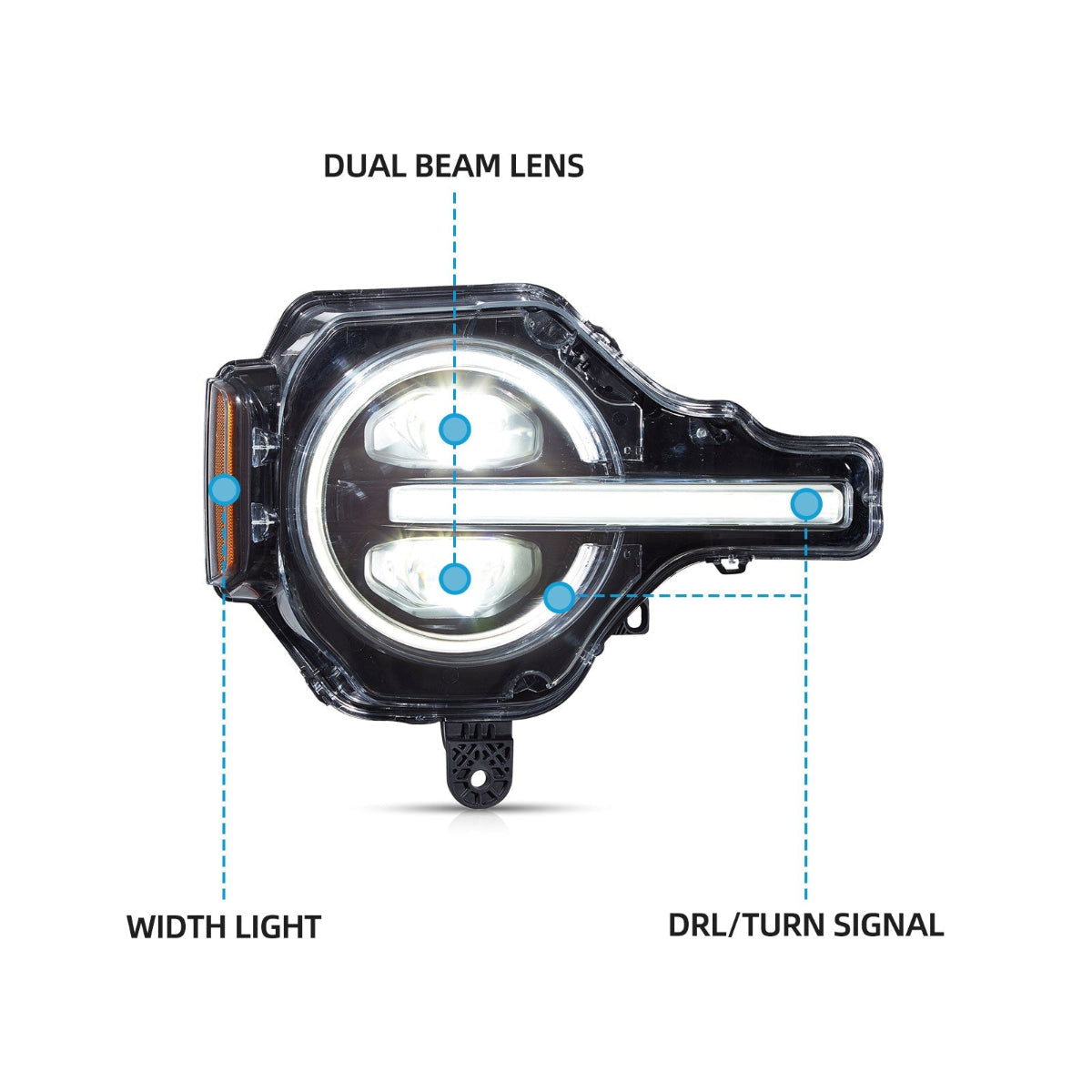 VLANDN RGB LED Projector Headlights For 2021-2024 Ford Bronco Canada