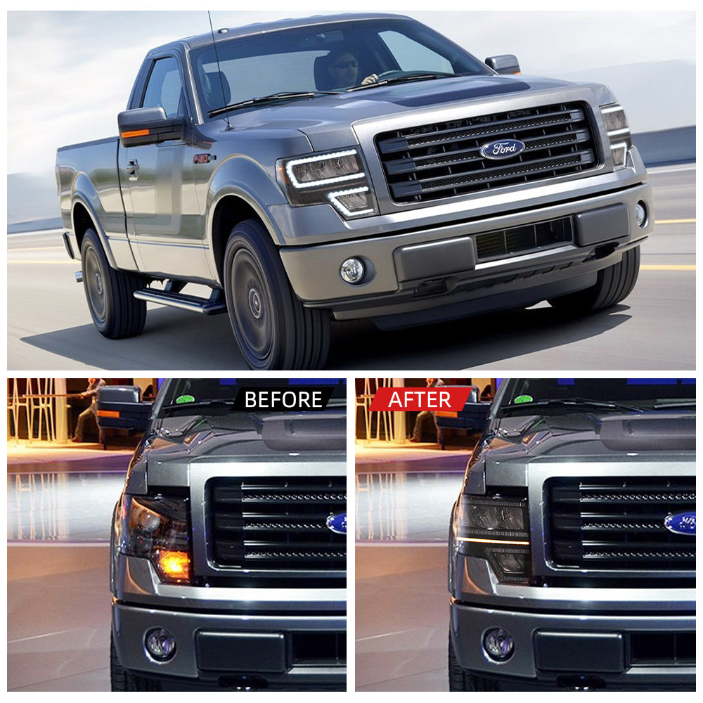 VLAND LED Reflection Bowl Headlights For 2009-2014 Ford F150 Canada