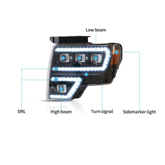 VLAND LED Matrix Projector Headlights For Ford F150 2009-2014 Canada