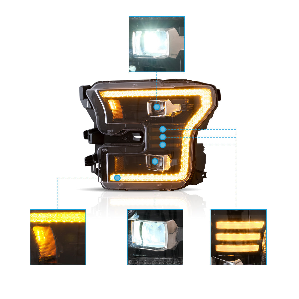 VLAND LED Headlights For 2015-2017 Ford F150 Canada