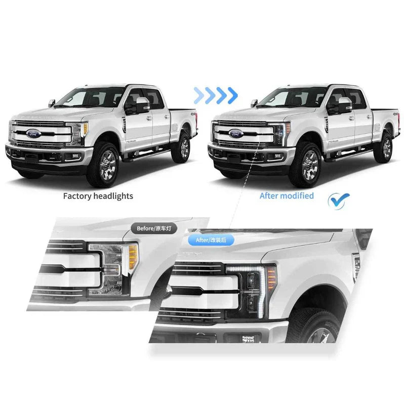 VLAND LED Headlights For 2017-2019 Ford F250 F350 F450 F550 Canada