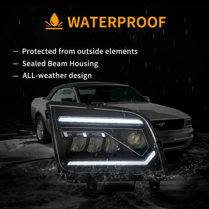 VLAND LED Dual Beam Headlights For Ford Mustang 2005-2009 Canada
