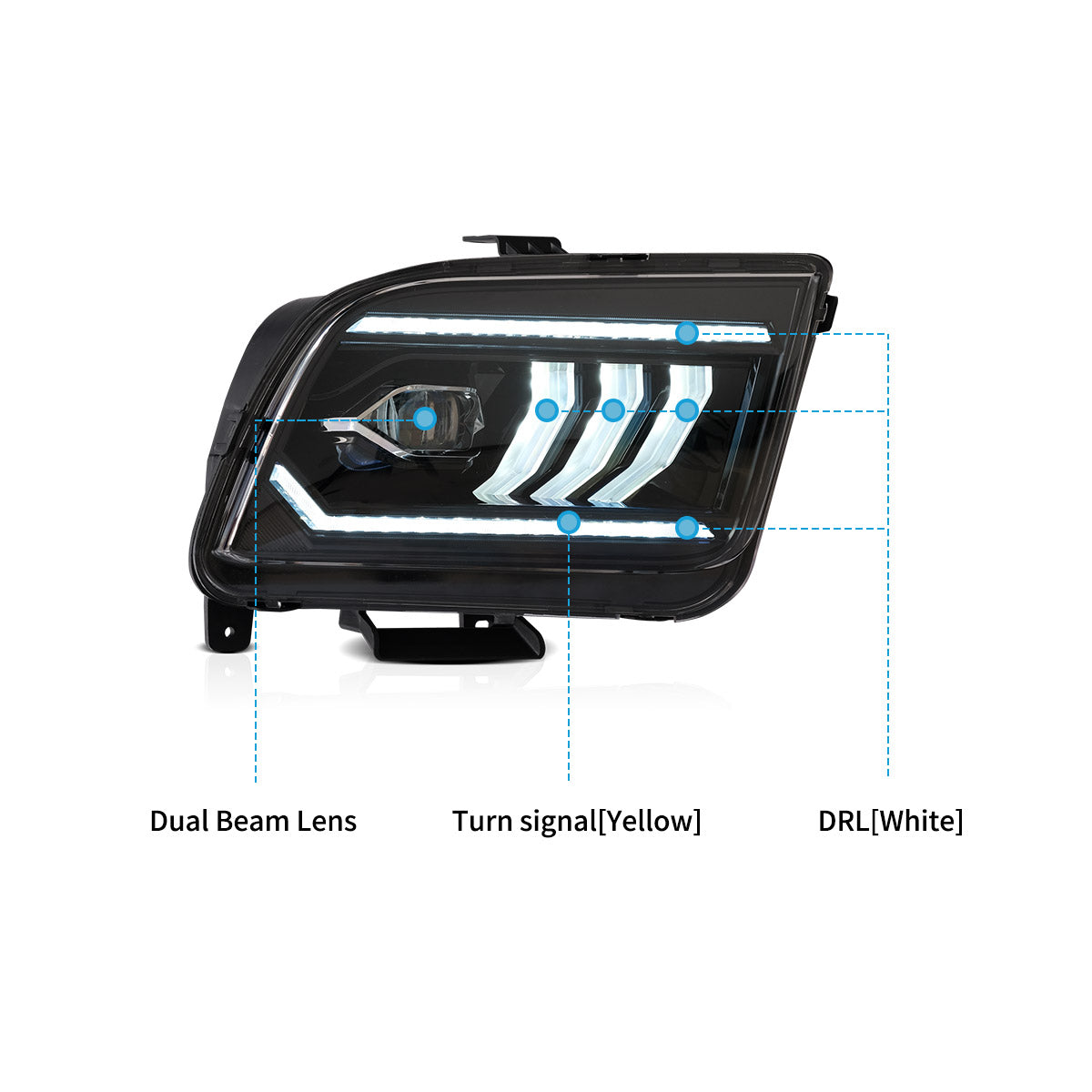 VLAND LED Headlights For 2005-2009 Ford Mustang 5th Gen Canada