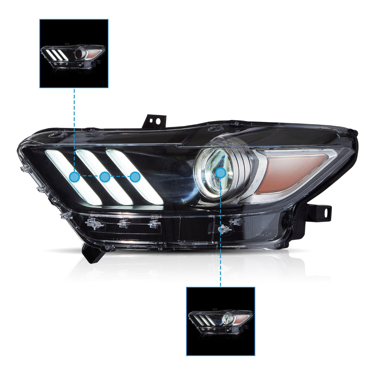 VLAND Headlights For 2015 2016 2017 Ford Mustang (S550) Canada
