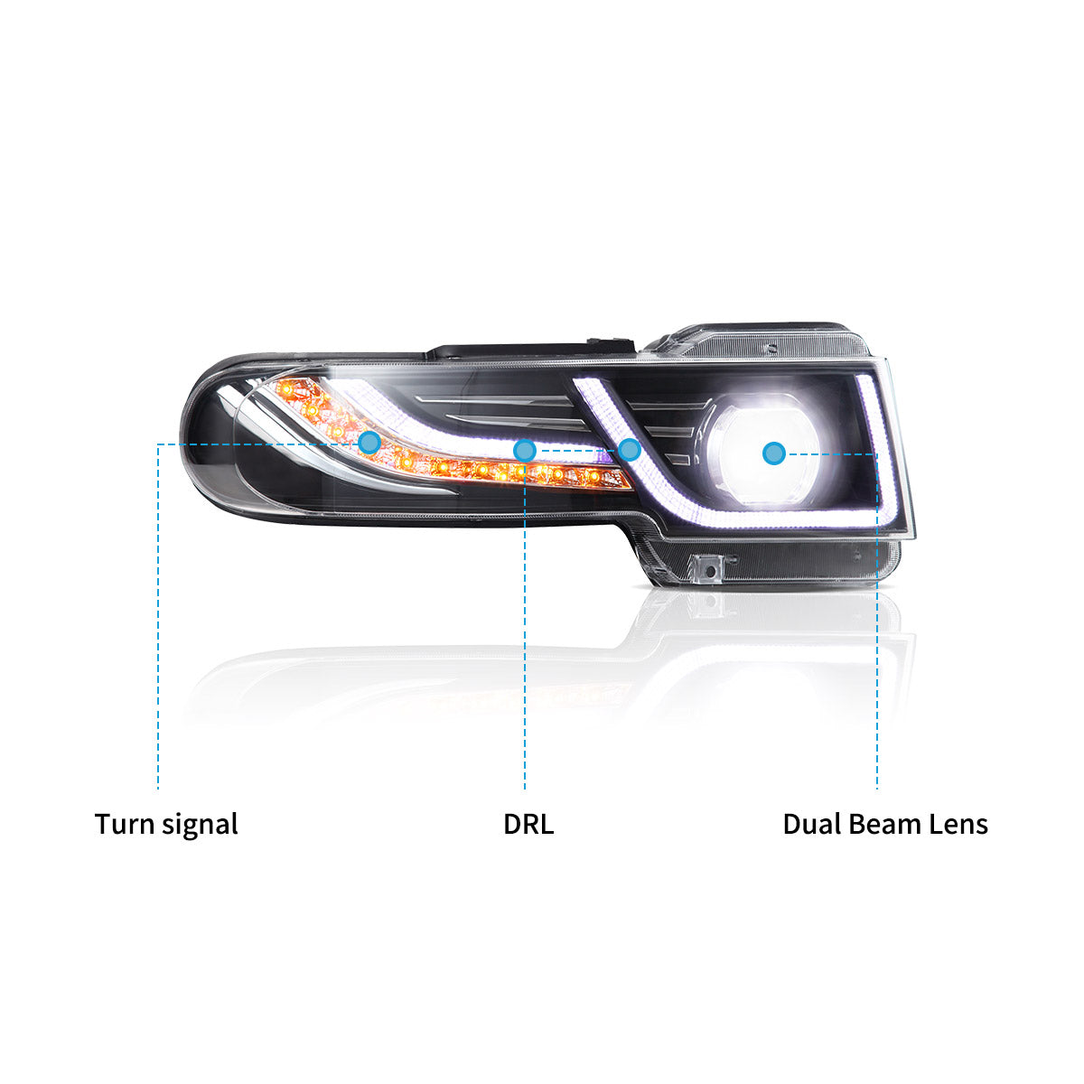 VLAND LED Headlights With Grille for 2006-2022 Toyota FJ Cruiser Canada