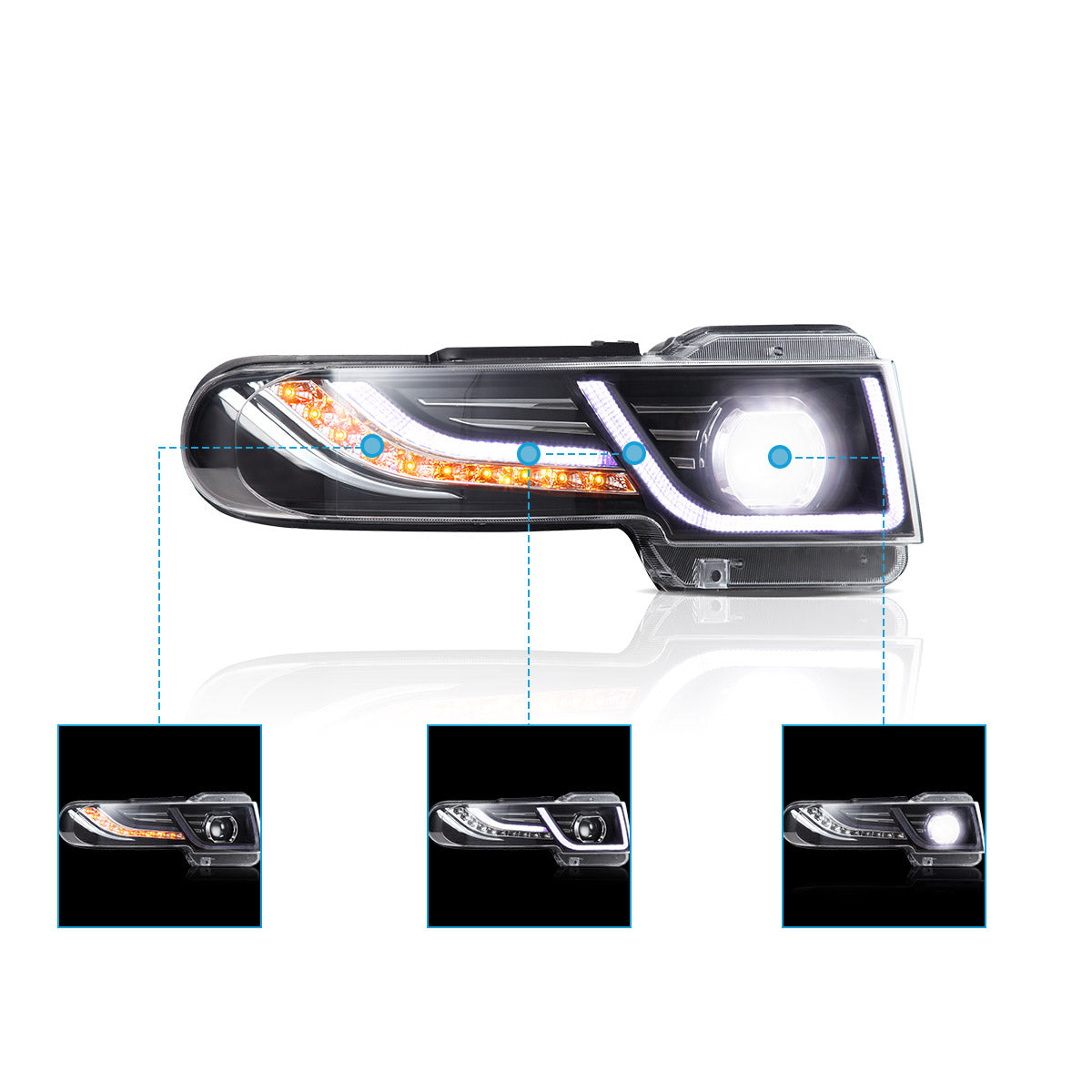 VLAND LED Headlights With Grille for 2006-2022 Toyota FJ Cruiser Canada