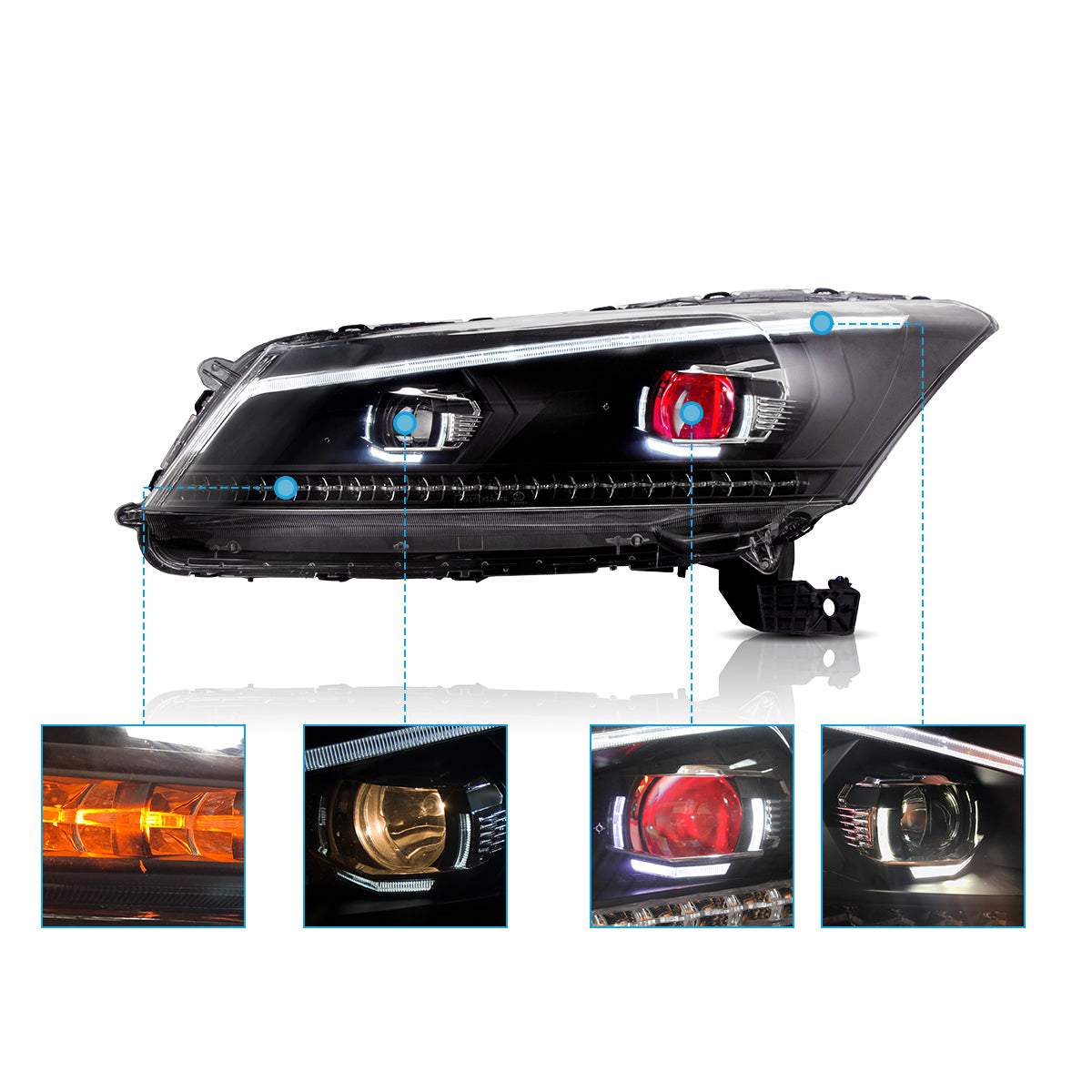 VLAND LED Headlights For 2008-2012 Honda Accord Canada