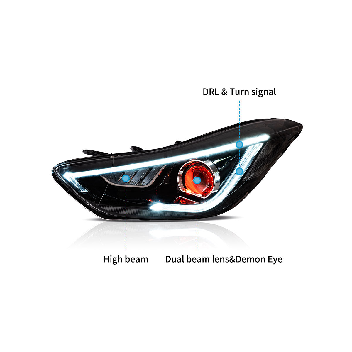 VLAND LED Headlights for Hyundai Elantra Sedan/Coupe 2011-2015 Canada