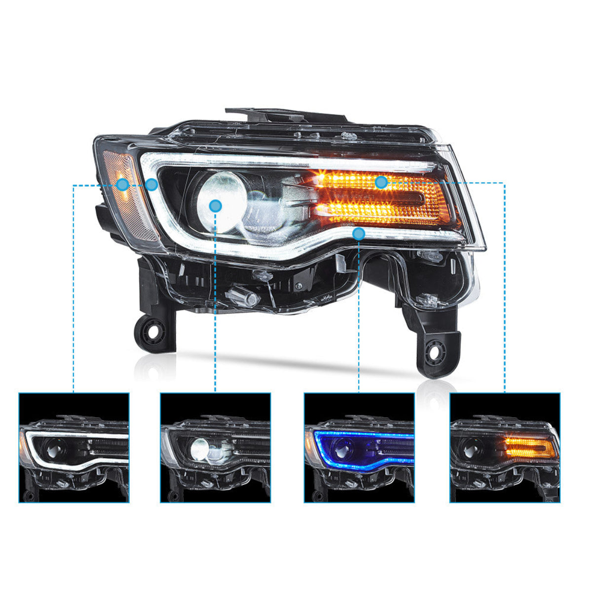 VLAND LED Headlights For 2014-2022 Jeep Grand Cherokee Canada