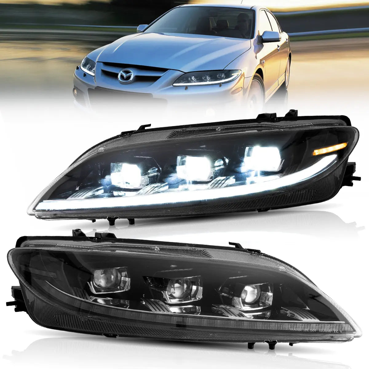 VLAND Full LED Headlights For 2002-2008 Mazda 6 Canada