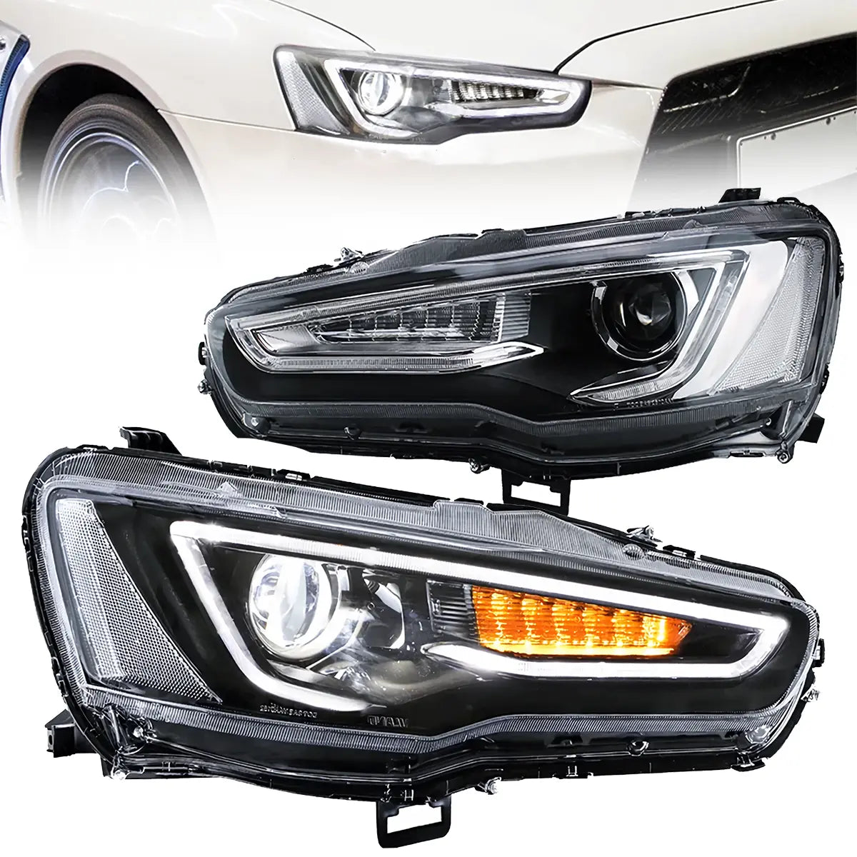 VLAND LED Headlights Audi Style For 2008-2017 Mitsubishi Lancer & EVO X Canada