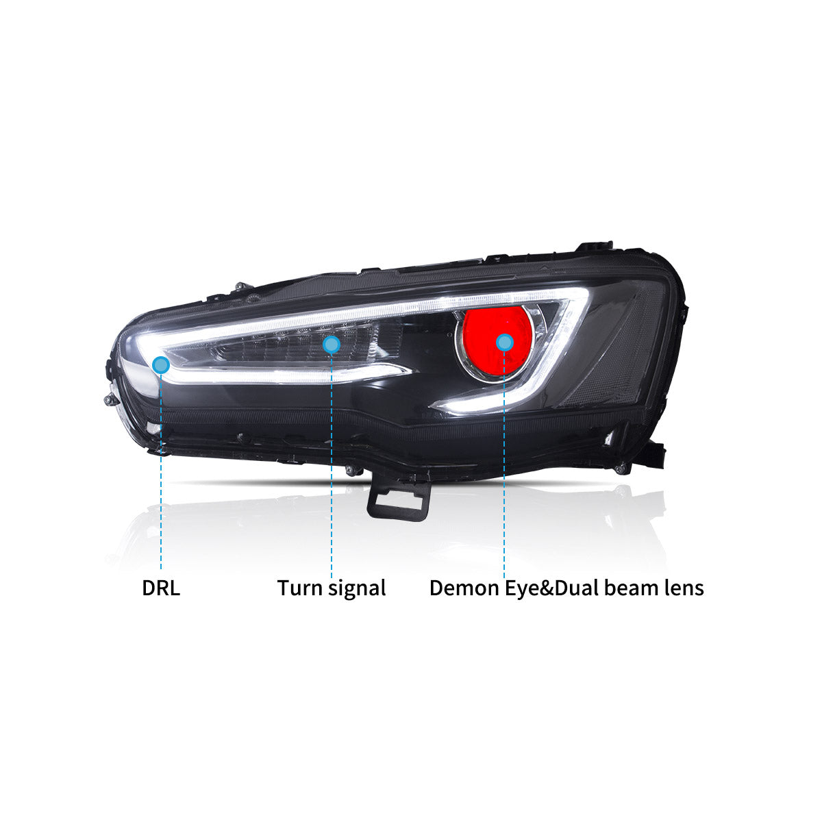 VLAND LED Headlights Audi Style For 2008-2017 Mitsubishi Lancer & EVO X Canada