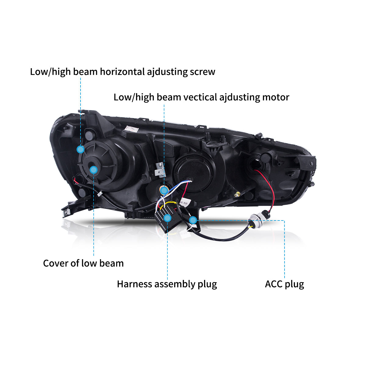 VLAND LED Headlights Audi Style For 2008-2017 Mitsubishi Lancer & EVO X Canada