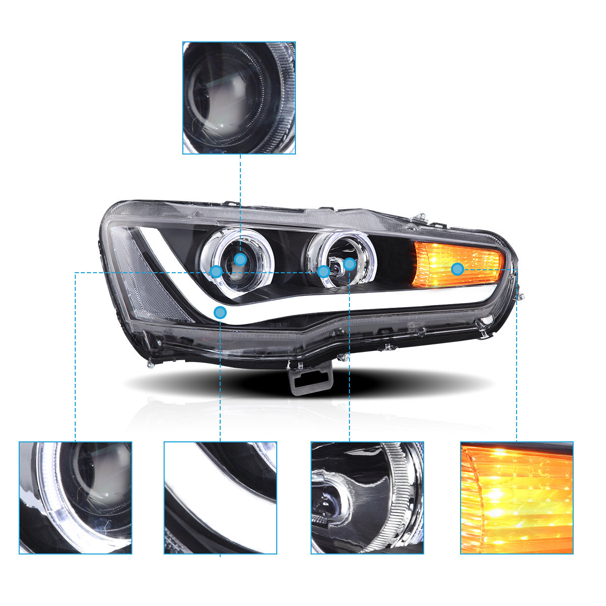 VLAND LED Headlights For 2008-2017 Mitsubishi Lancer / EVO X Canada